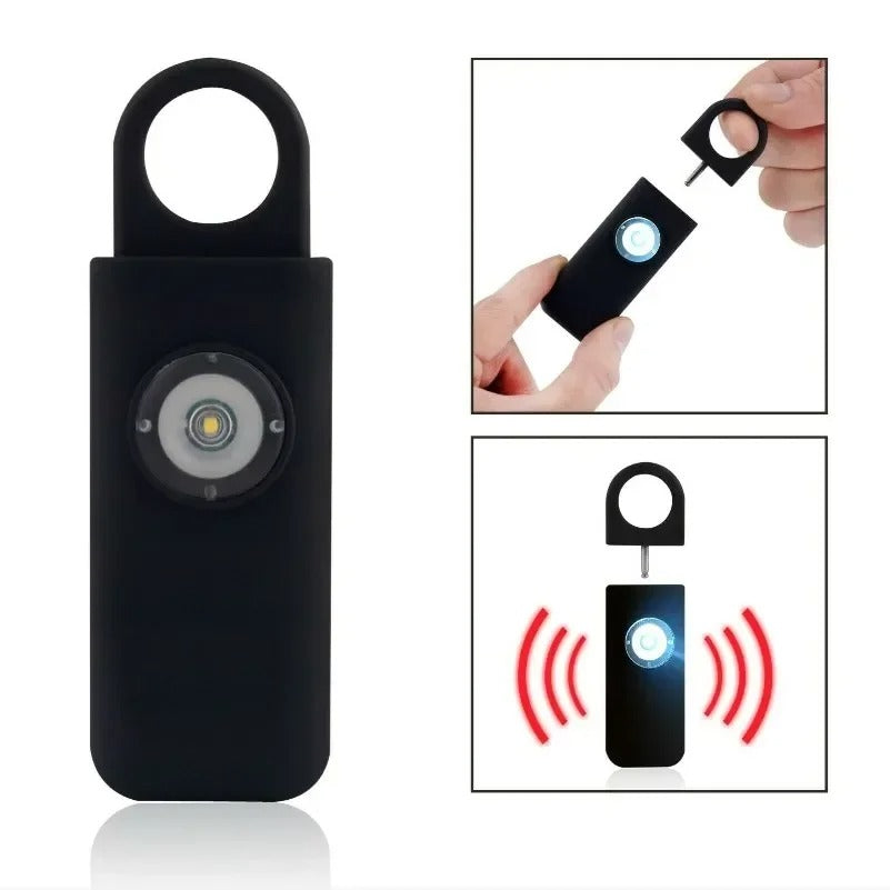 Self Defense Keychain Alarm with LED Flashlight – USB Rechargeable Safety Tool for Women