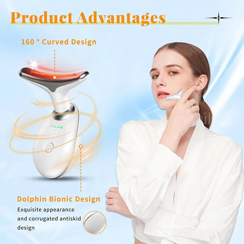 Anti-Wrinkle Facial & Neck Lift Device – 7 Color LED Therapy | Skin Firming & Double Chin Reducer