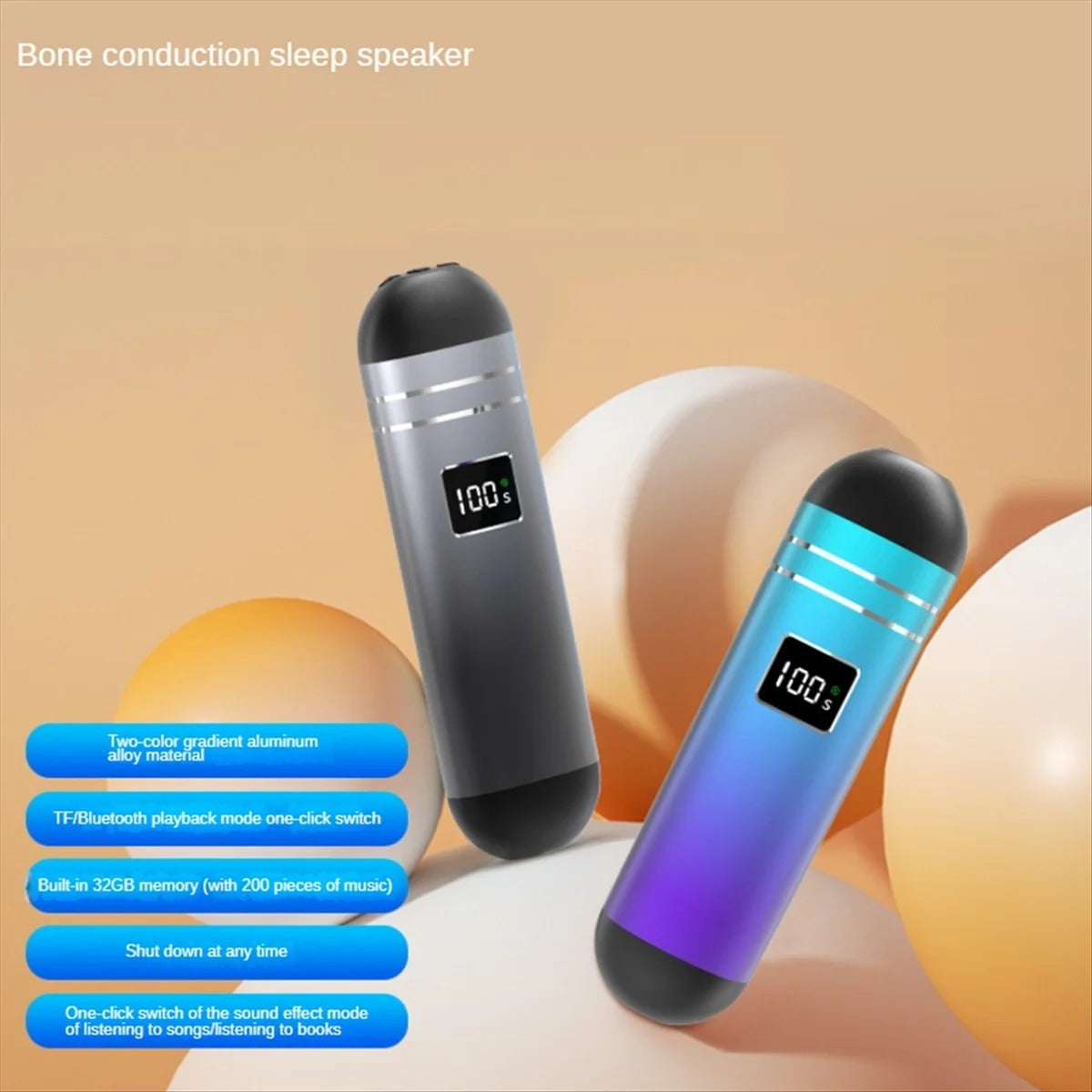 Wireless Pillow Speaker – Bone Conduction, Bluetooth & Built-in 32GB TF Card | Fall Asleep with Music