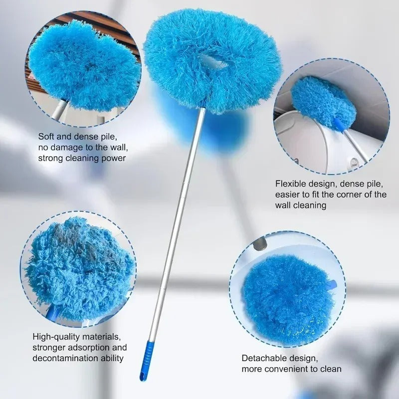 Extendable Feather Duster for Home Cleaning – Washable & Reusable Dusting Stick for Ceiling, Corners & Furniture