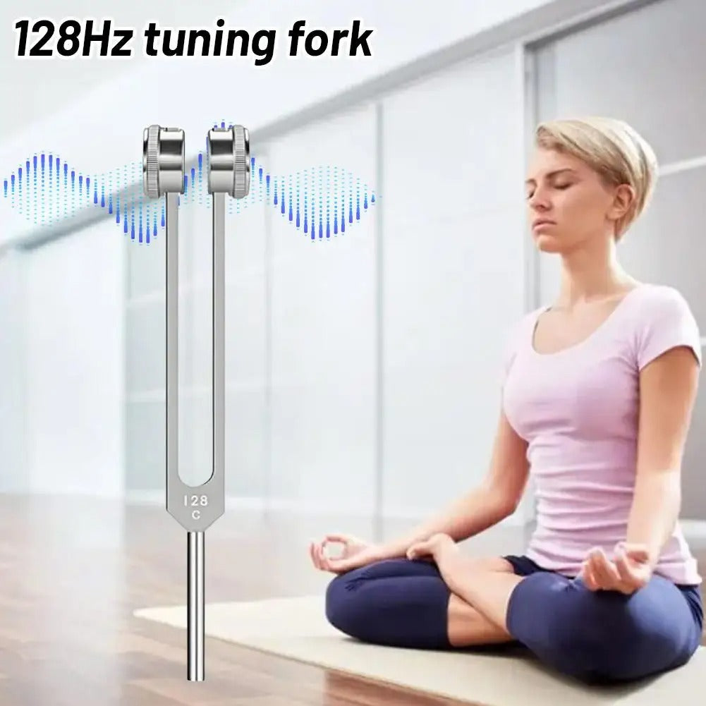 128Hz Weighted Tuning Fork Set – Bio-Acoustic Sound Therapy Tool for Healing, Chakra Balancing & Stress Relief