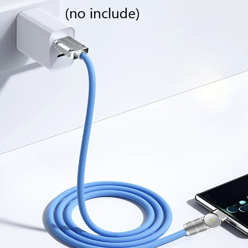 1M Rotating Type-C USB Cable – 6A 120W Fast Charger for iPhone 14 Plus, Xiaomi 13, Samsung Phones