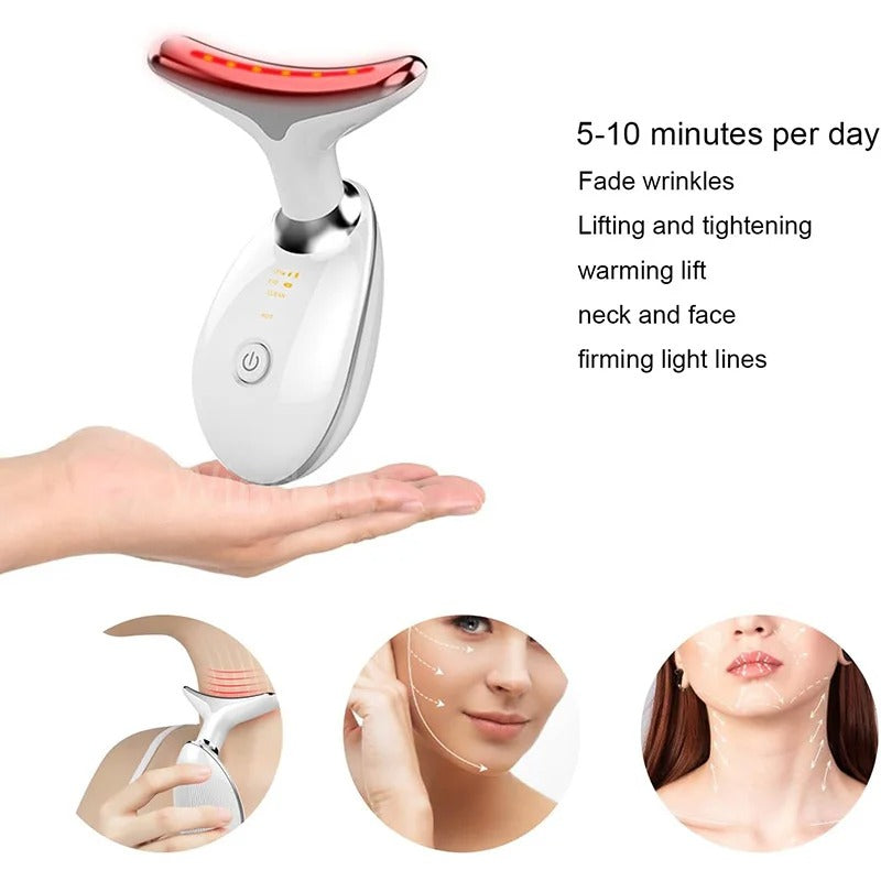Anti-Wrinkle Facial & Neck Lift Device – 7 Color LED Therapy | Skin Firming & Double Chin Reducer