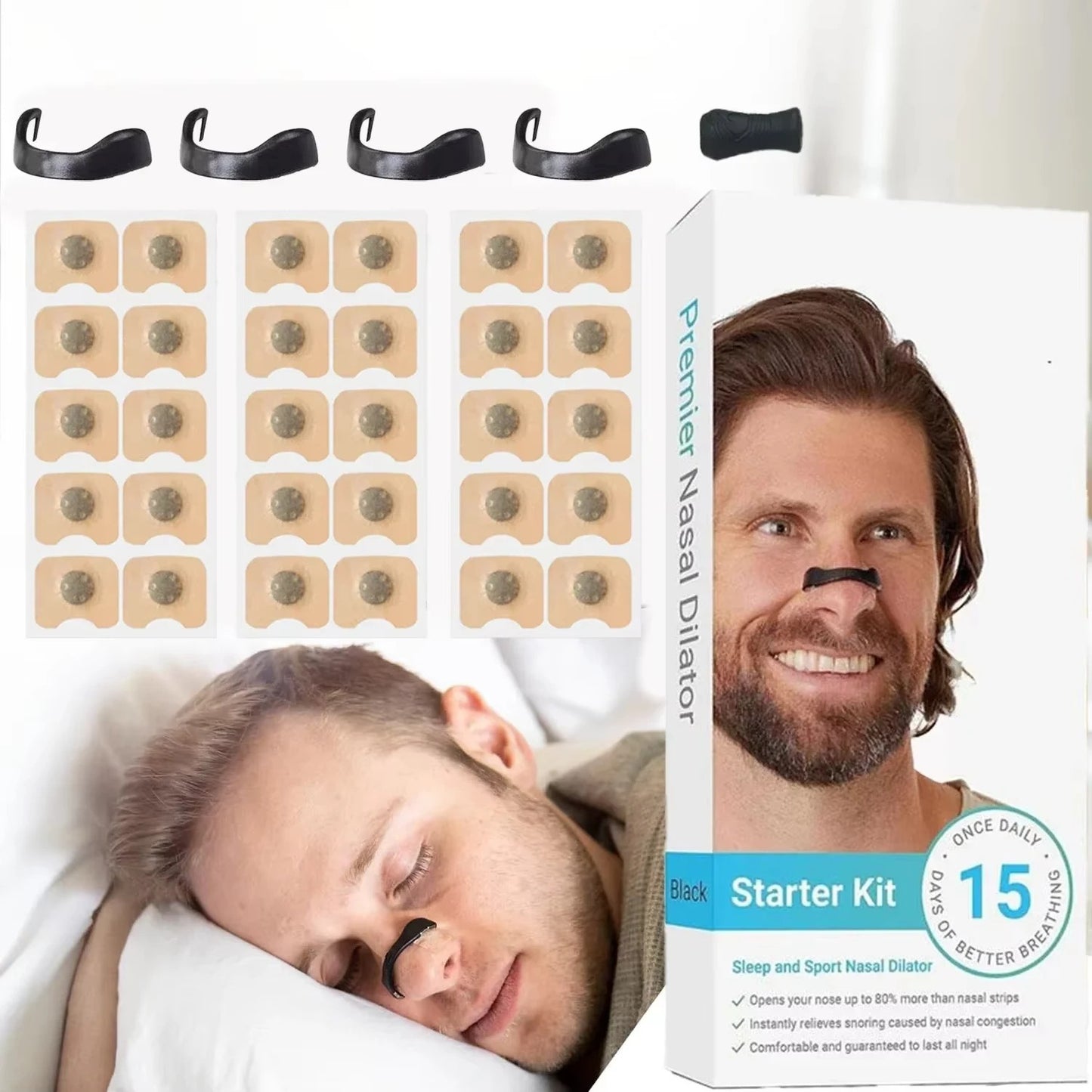 15 Pairs Magnetic Nasal Breathing Dilators | Sports Nose Clips to Boost Oxygen & Ease Breathing