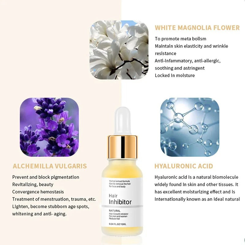Powerful Hair Growth Inhibitor Serum for Women – Painless Hair Restraint for Armpit, Legs & Arms