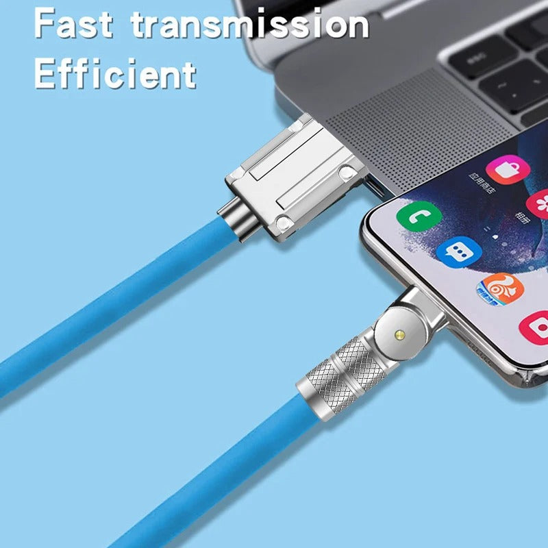 1M Rotating Type-C USB Cable – 6A 120W Fast Charger for iPhone 14 Plus, Xiaomi 13, Samsung Phones