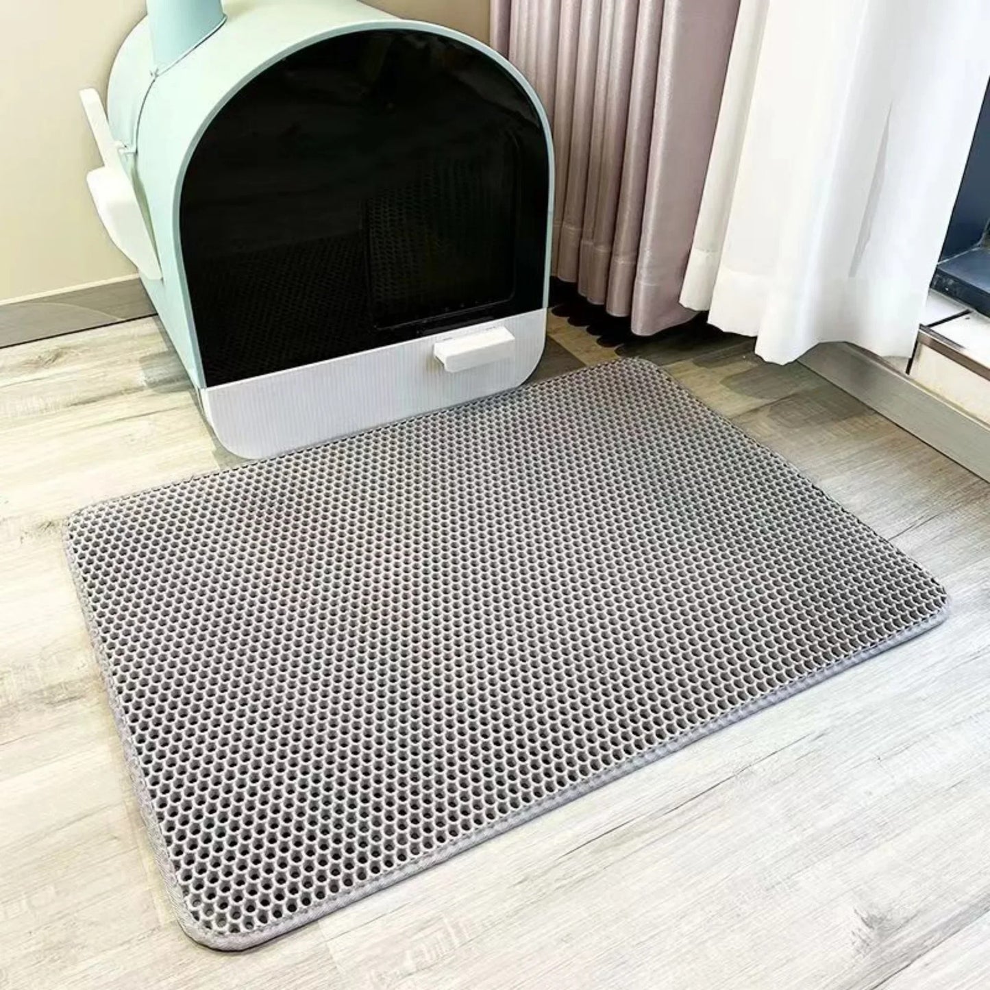 Large Waterproof Cat Litter Mat 30x30– Double Layer Trapper, Non-Slip & Easy Clean Pet Toilet Pad