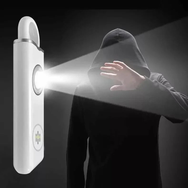 Self Defense Keychain Alarm with LED Flashlight – USB Rechargeable Safety Tool for Women