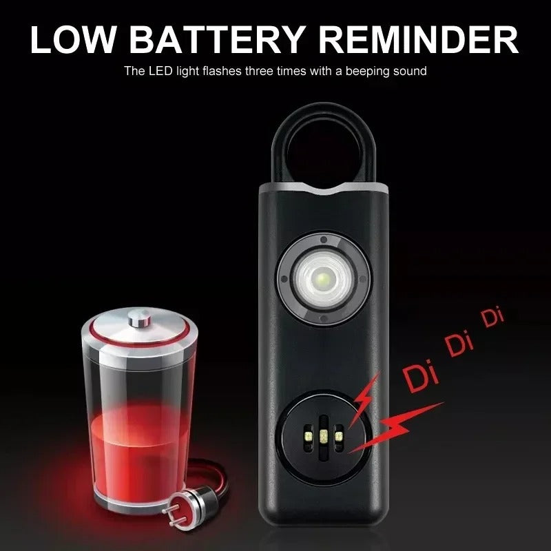 Self Defense Keychain Alarm with LED Flashlight – USB Rechargeable Safety Tool for Women