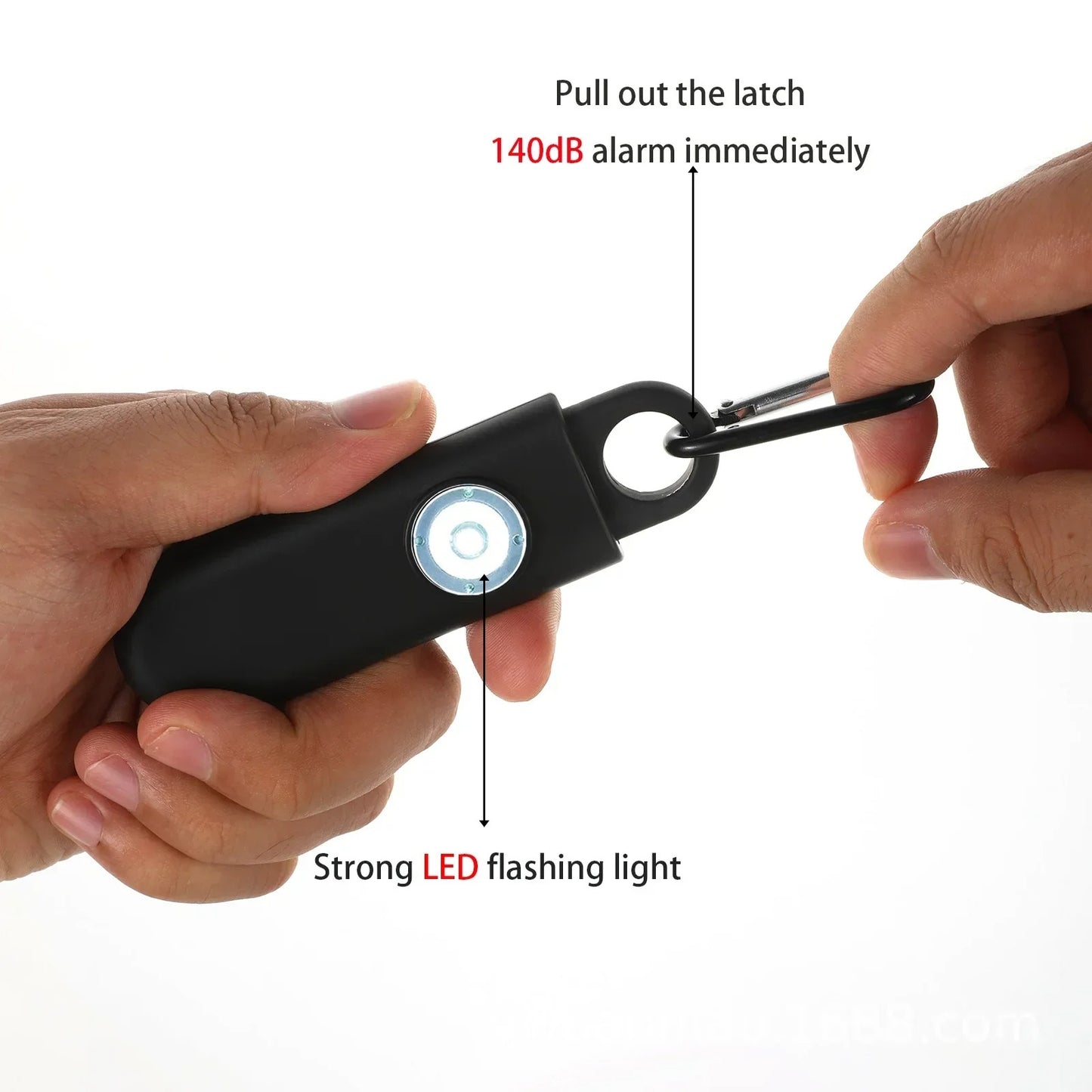 Self Defense Keychain Alarm with LED Flashlight – USB Rechargeable Safety Tool for Women