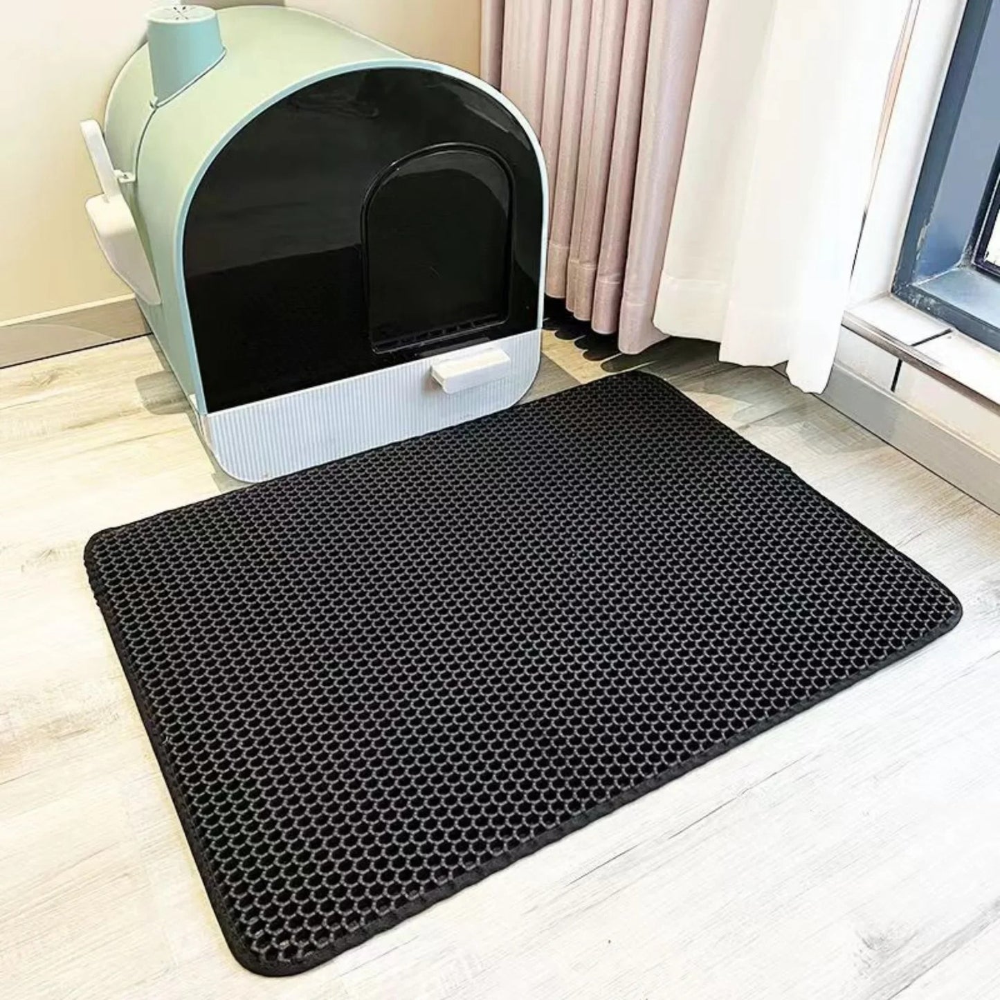 Large Waterproof Cat Litter Mat 30x30– Double Layer Trapper, Non-Slip & Easy Clean Pet Toilet Pad