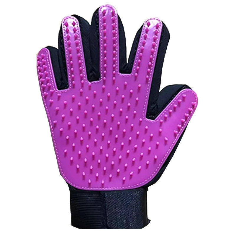 Pet Grooming Glove 1Pc– Rubber Cat & Dog Hair Remover | Effective Massage & Cleaning Brush