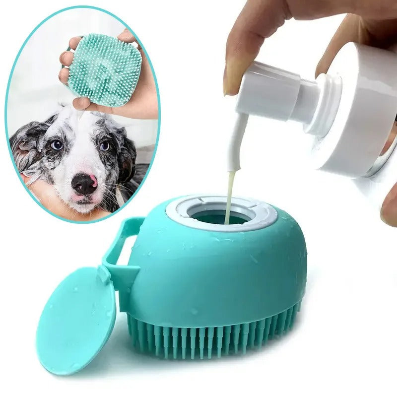 Pet Bath & Massage Gloves – Soft Silicone Brush for Dogs & Cats