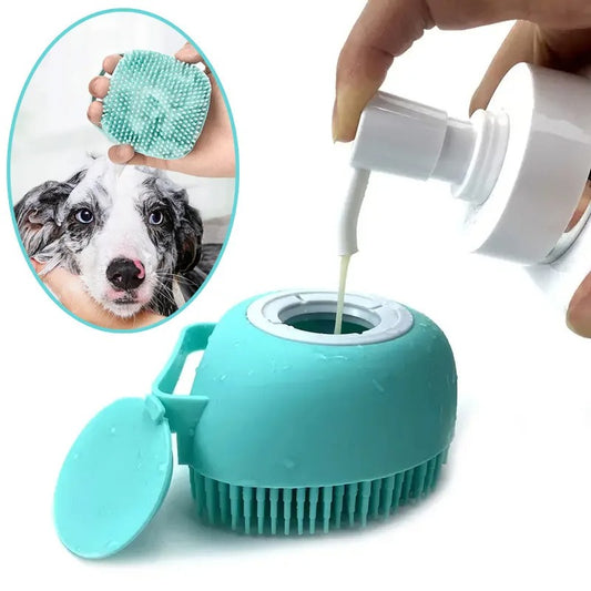 Pet Bath & Massage Gloves – Soft Silicone Brush for Dogs & Cats