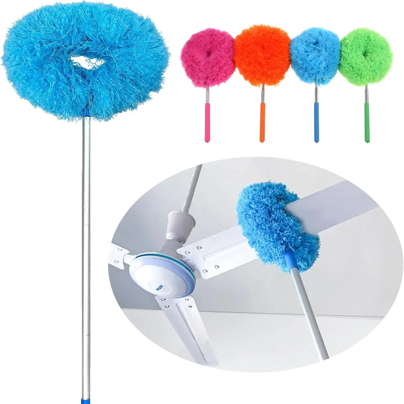 Extendable Feather Duster for Home Cleaning – Washable & Reusable Dusting Stick for Ceiling, Corners & Furniture