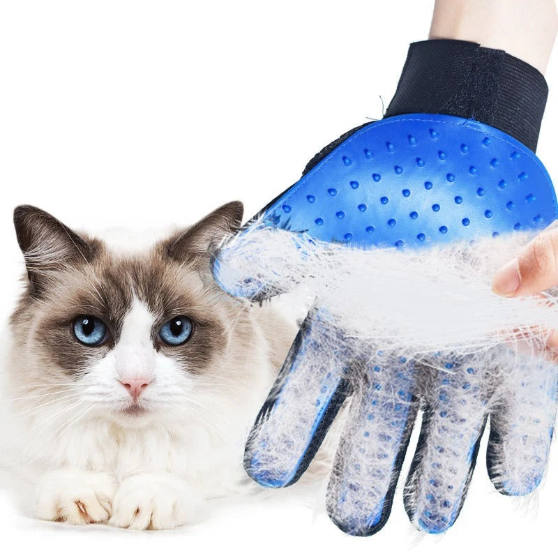 Pet Grooming Glove 1Pc– Rubber Cat & Dog Hair Remover | Effective Massage & Cleaning Brush