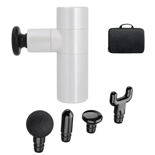 Portable Deep Tissue Massage Gun – 4 Speeds, Quiet Percussion Massager with 4 Heads for Muscle Relief