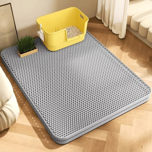 Large Waterproof Cat Litter Mat 30x30– Double Layer Trapper, Non-Slip & Easy Clean Pet Toilet Pad