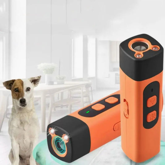 Rechargeable Ultrasonic Dog Repeller & Trainer with LED Flashlight – Anti-Bark Remote Control