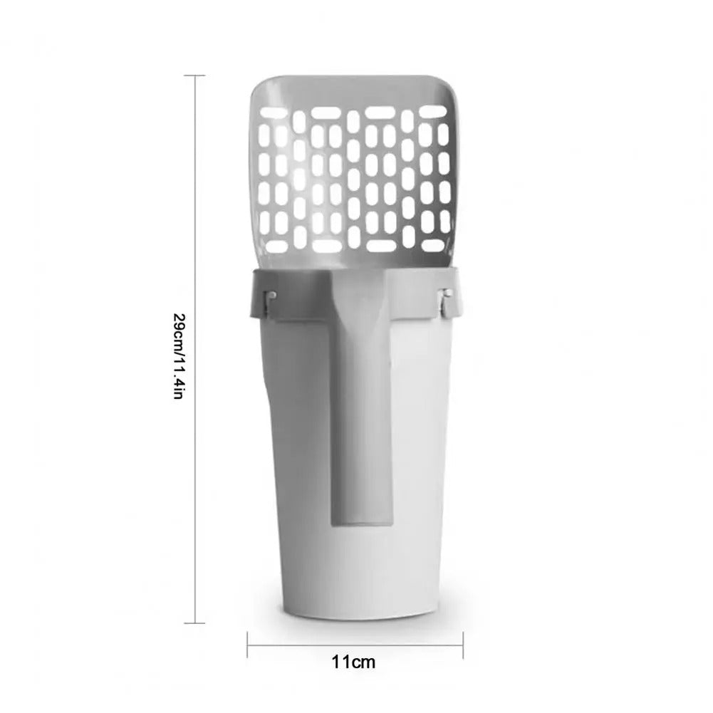 Cat litter scoop + storage bag/box + portable + holder with trash