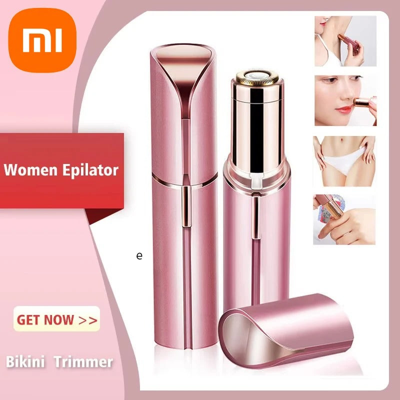 Xiaomi Face Hair Removal Shaver – USB Rechargeable Lipstick Epilator & Eyebrow Trimmer for Women