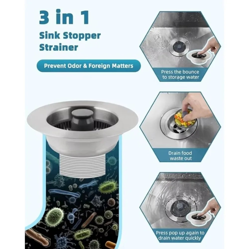 3-in-1 Sink Filter & Strainer Plug