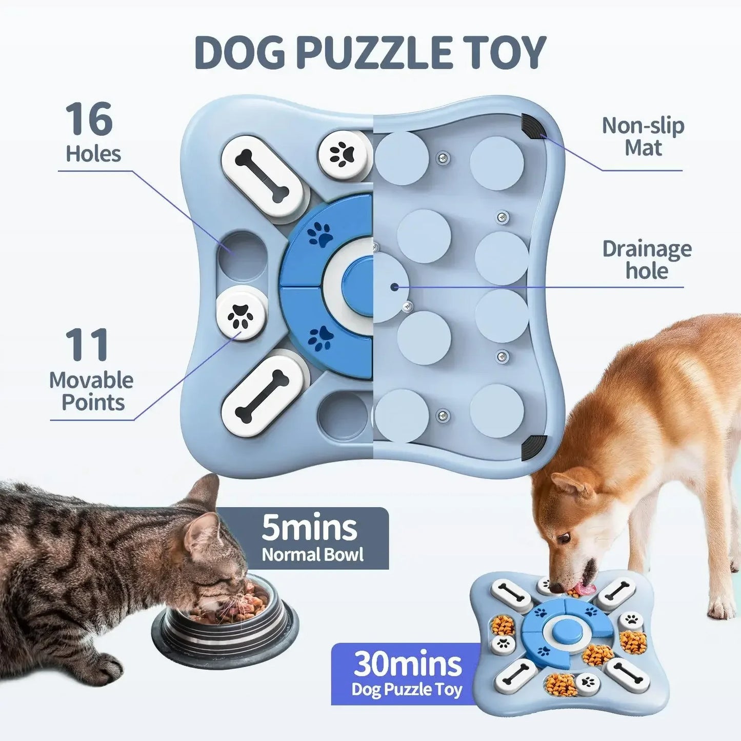 Puzzle Dog Toy Slow Feeder – Leak, Hide & Seek Game | Puppy IQ Training, Interactive Pet Puzzle Bowl, Anti-Slip Food Dispenser