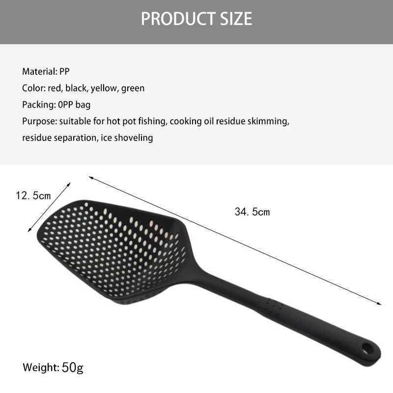 Food Grade PP Plastic Drain Shovel – Waterproof Kitchen Colander & Ice Shovel