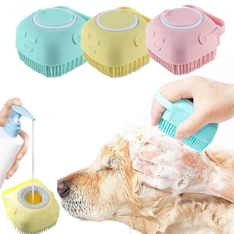 Pet Bath & Massage Gloves – Soft Silicone Brush for Dogs & Cats