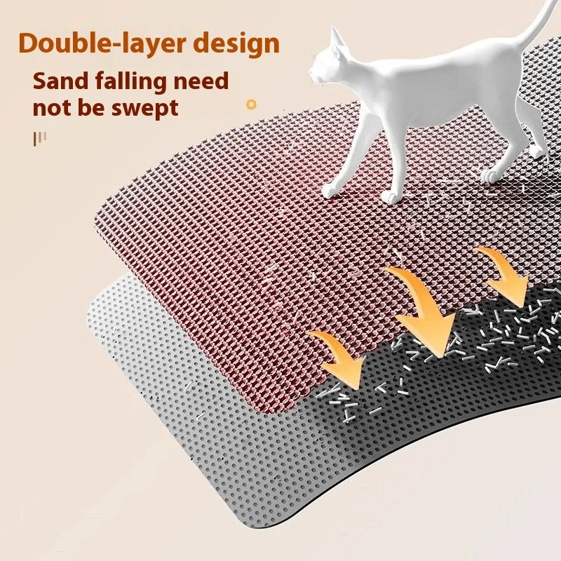 Large Waterproof Cat Litter Mat 30x30– Double Layer Trapper, Non-Slip & Easy Clean Pet Toilet Pad
