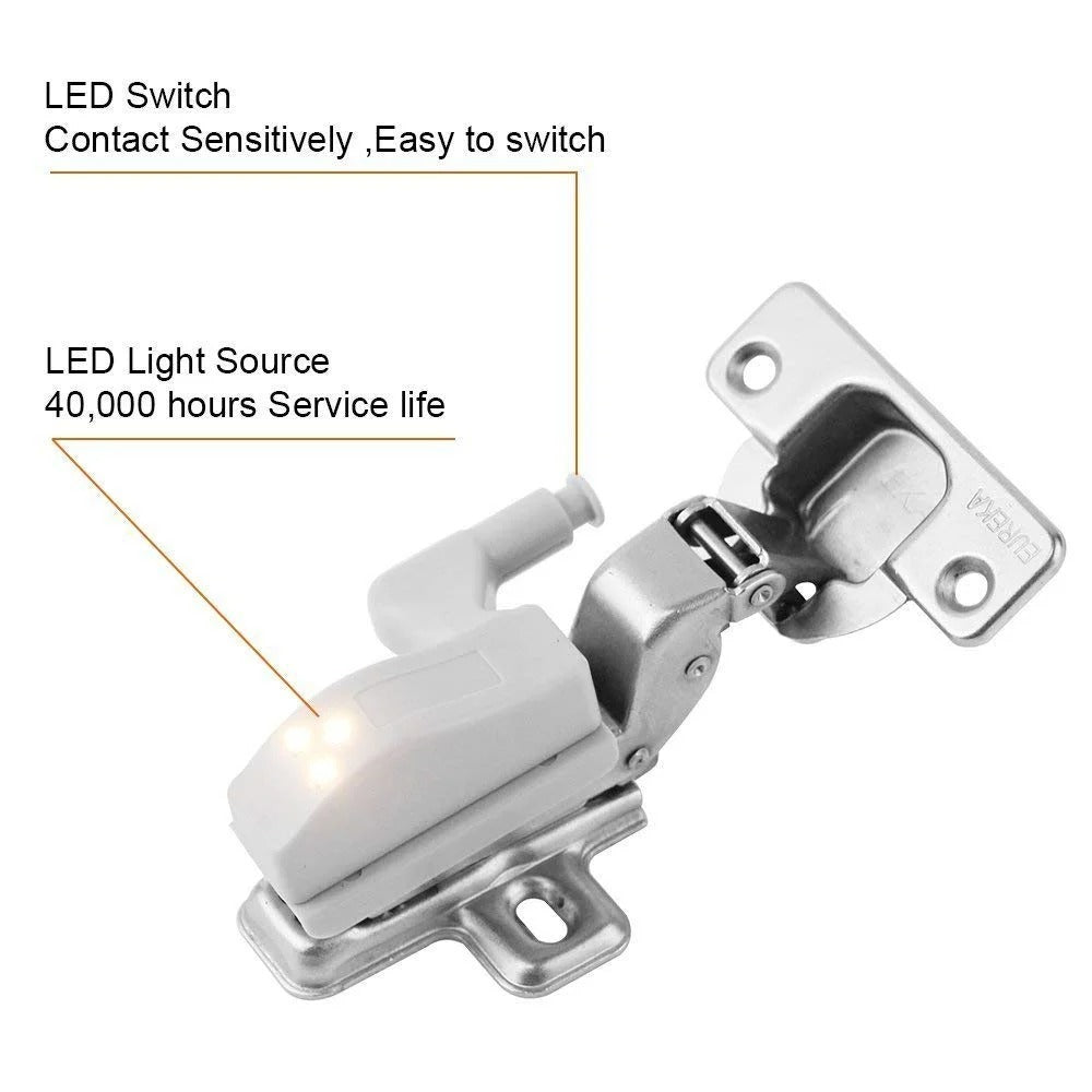 ✅ 3LED Hinge Light  2 Pcs| Under Cabinet & Closet Lamp with Free Battery – Wardrobe & Cupboard Night Lighting