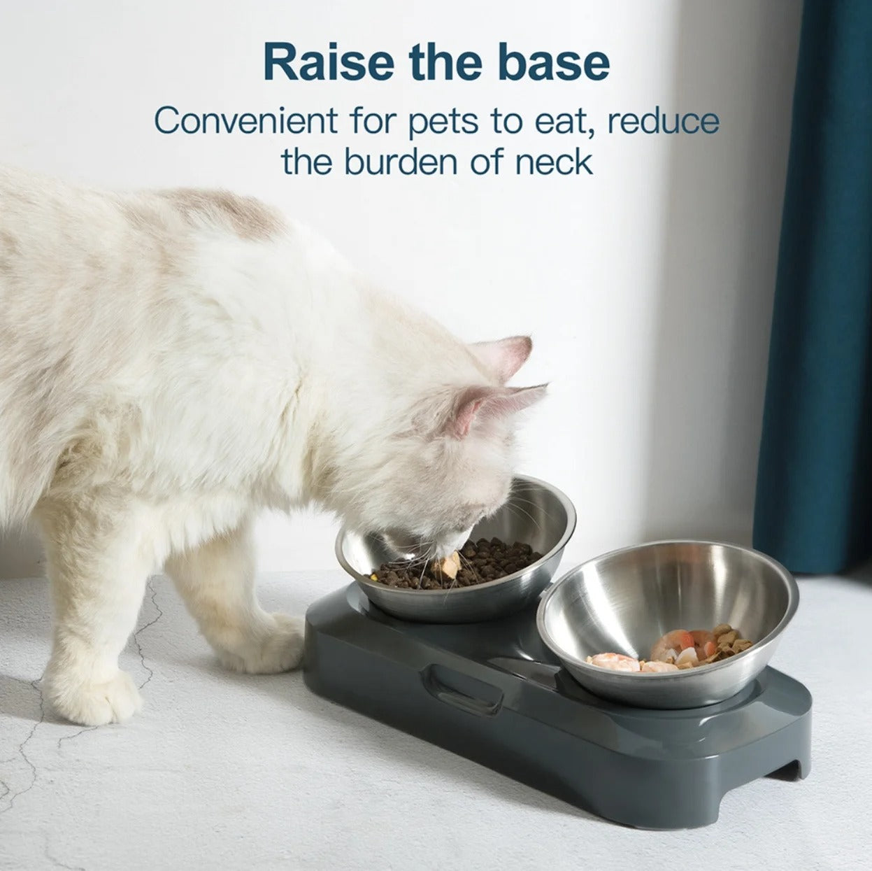 Creative Inclined Stainless Steel Feeding Bowl for Kittens & Puppies | Pet Food & Water Feede