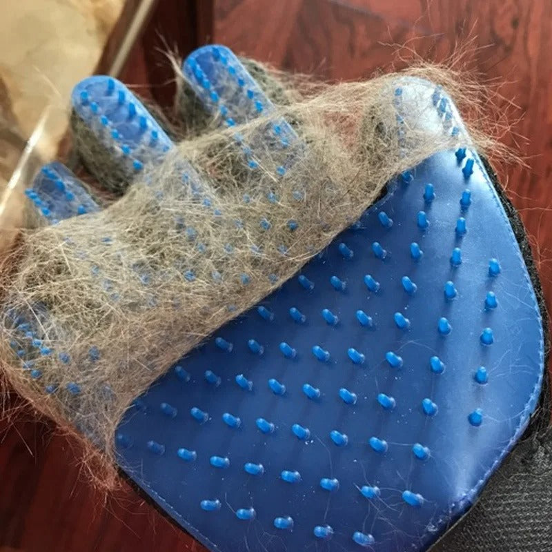 Pet Grooming Glove 1Pc– Rubber Cat & Dog Hair Remover | Effective Massage & Cleaning Brush