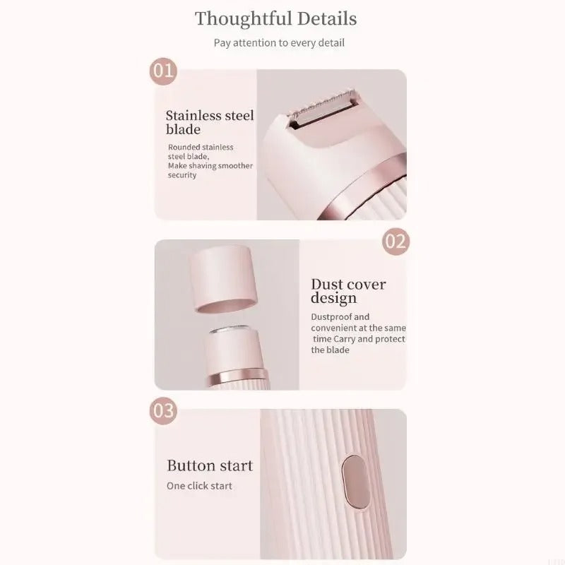 2-in-1 Women’s Electric Shaver – Waterproof Double Head Trimmer for Smooth Hair Removal