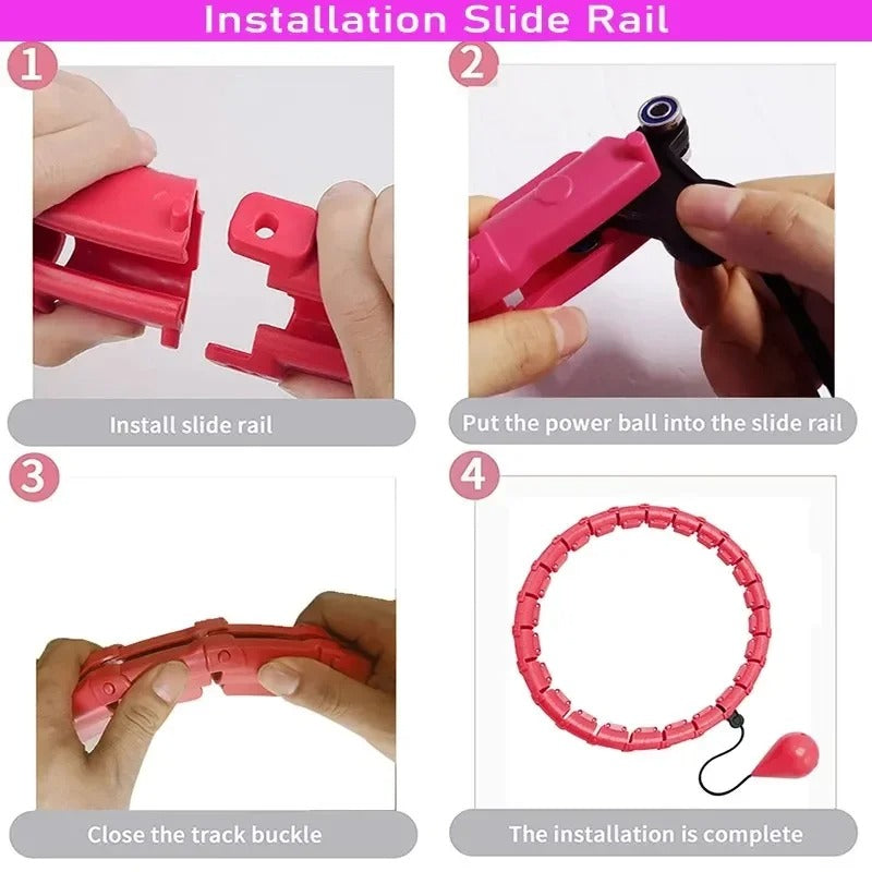 Weighted Fitness Hoop – Portable Hula Hoop for Slimming & Home Exercise | Body Shaping Gym Ring