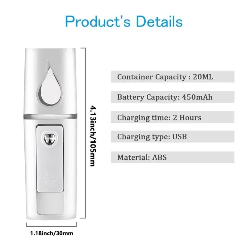 Mini Portable Facial Steamer – USB Nano Mister & Hydrating Beauty Spray Device