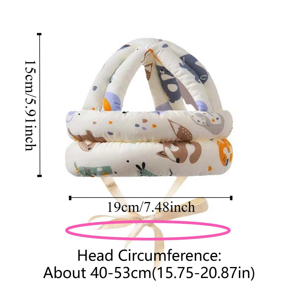 Protective Baby Headgear – Adjustable Anti-Fall Helmet | Soft Cotton & Polyester for Toddlers