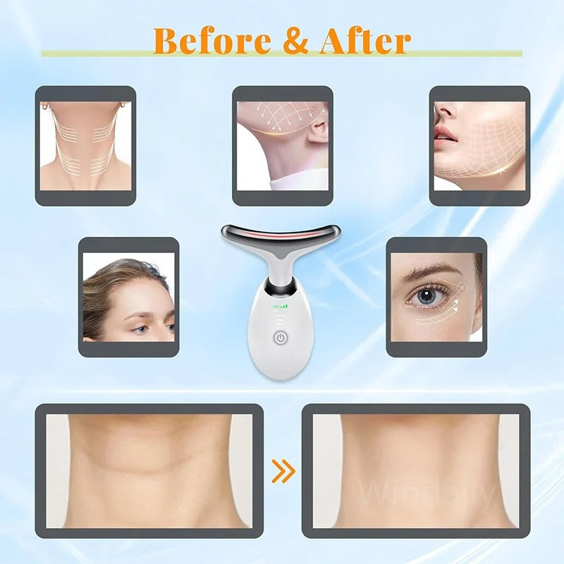 Anti-Wrinkle Facial & Neck Lift Device – 7 Color LED Therapy | Skin Firming & Double Chin Reducer