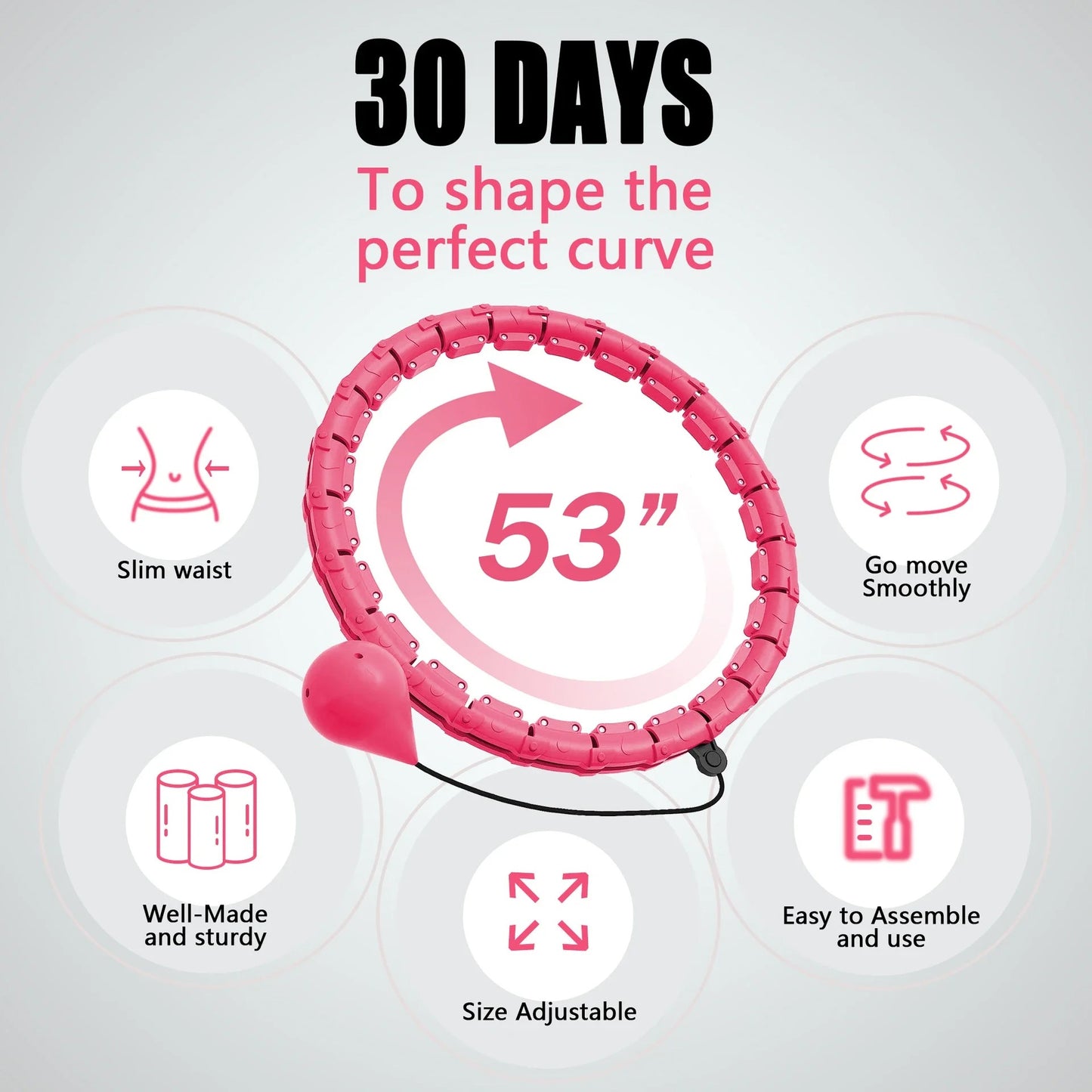 Weighted Fitness Hoop – Portable Hula Hoop for Slimming & Home Exercise | Body Shaping Gym Ring