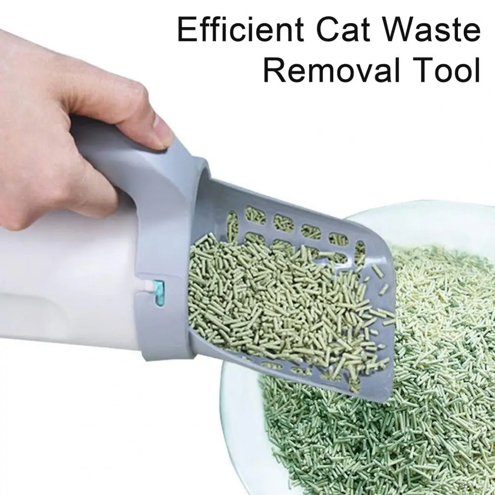 Cat litter scoop + storage bag/box + portable + holder with trash