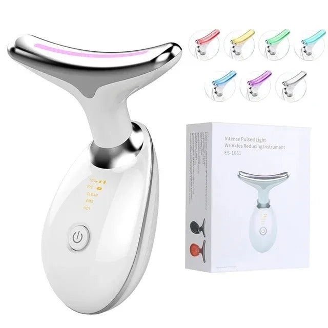 Anti-Wrinkle Facial & Neck Lift Device – 7 Color LED Therapy | Skin Firming & Double Chin Reducer