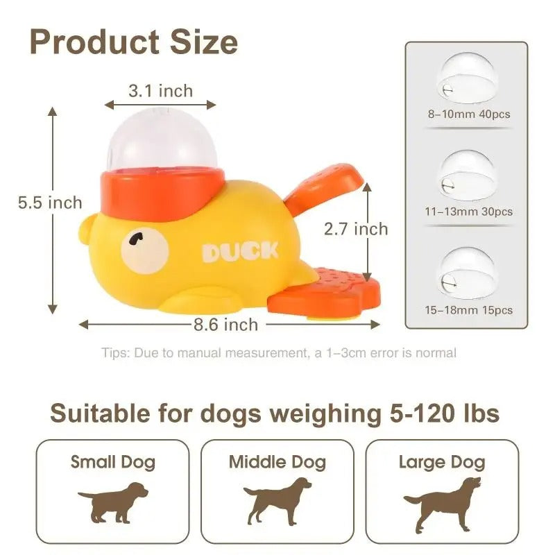 Duck-Shaped Dog Puzzle Feeder – Fun & Anti-Slip Treat Dispenser for Training