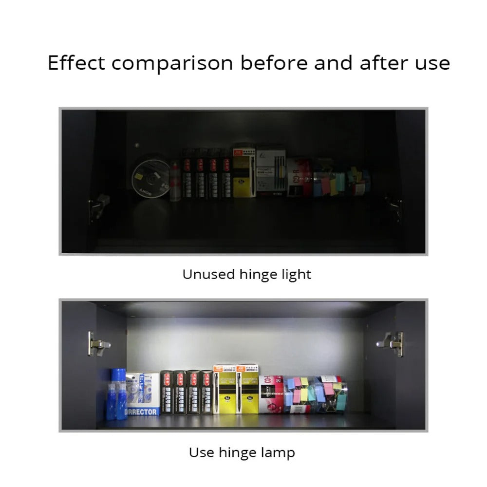 ✅ 3LED Hinge Light  2 Pcs| Under Cabinet & Closet Lamp with Free Battery – Wardrobe & Cupboard Night Lighting