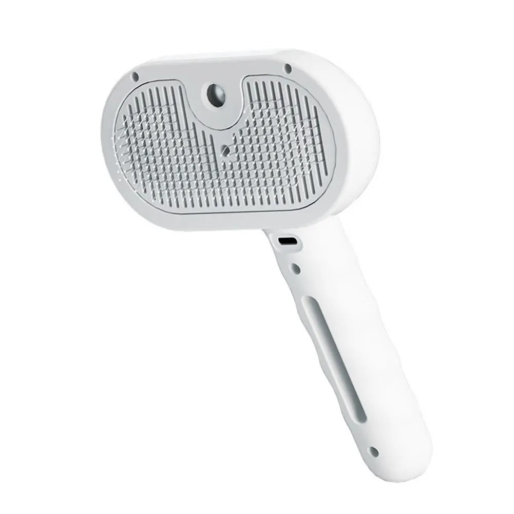 Pet Steam Brush with Spray & Hair Removal Comb – 3-in-1 Grooming Tool for Cats and Dogs