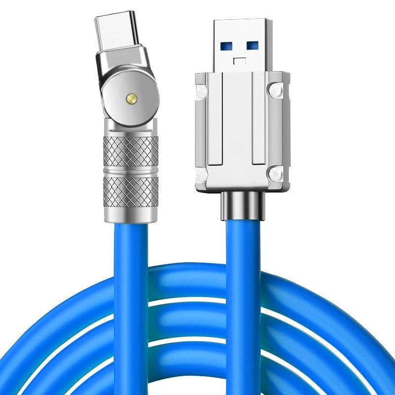 1M Rotating Type-C USB Cable – 6A 120W Fast Charger for iPhone 14 Plus, Xiaomi 13, Samsung Phones