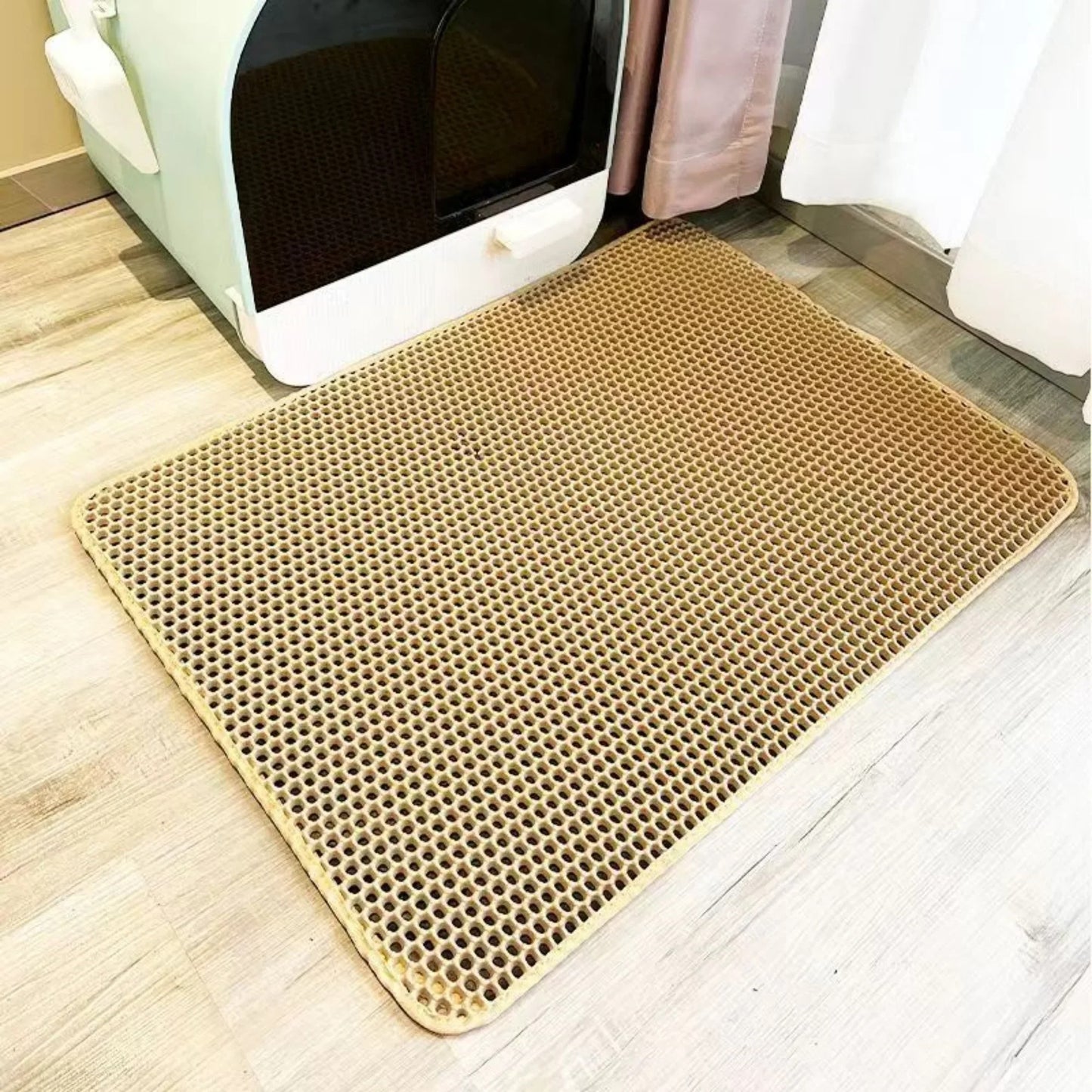 Large Waterproof Cat Litter Mat 30x30– Double Layer Trapper, Non-Slip & Easy Clean Pet Toilet Pad