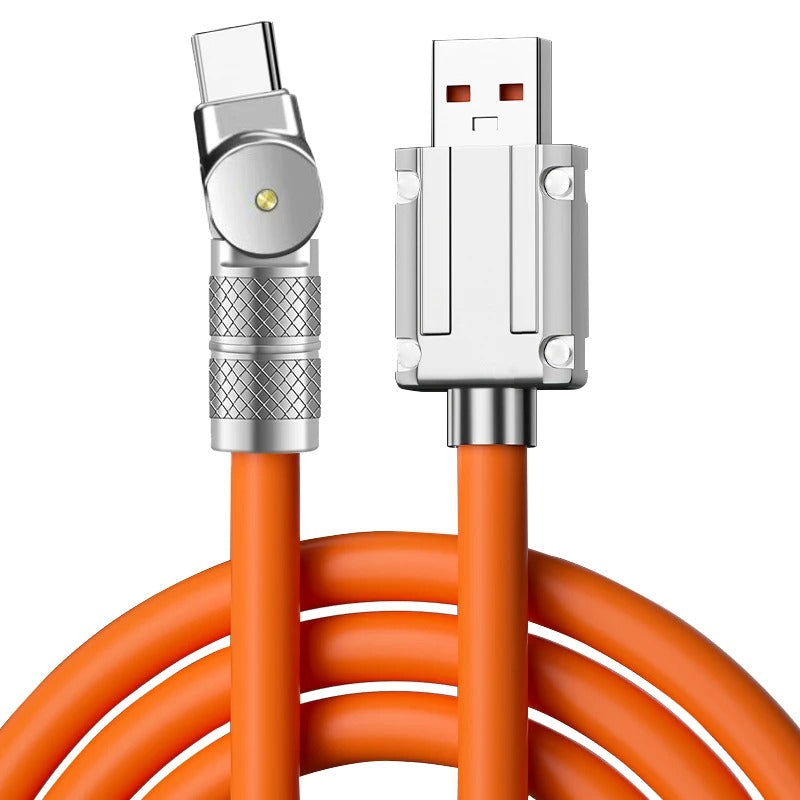 1M Rotating Type-C USB Cable – 6A 120W Fast Charger for iPhone 14 Plus, Xiaomi 13, Samsung Phones